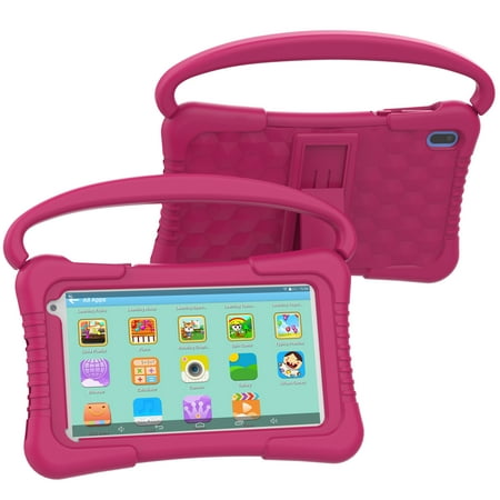 Kids Tablet, 7 inch Android 11 Tablet for Kids, 2GB RAM 32GB ROM Toddler Tablet Pc with Parental Control, WiFi, Bluetooth, GMS, Dual Camera, Tablet with Silicone Case for Games, YouTube Netflix, Red