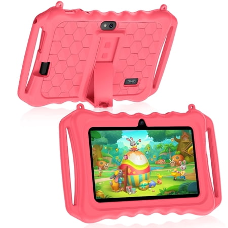 Kids Tablet, 7 inch Android 11 Tablet for Kids, 6(2+4) GB RAM 32GB ROM, Toddler Tablet with Bluetooth, GPS,WiFi,Parental Control, Dual Camera,Shockproof Case,Kids App Pre-Installed