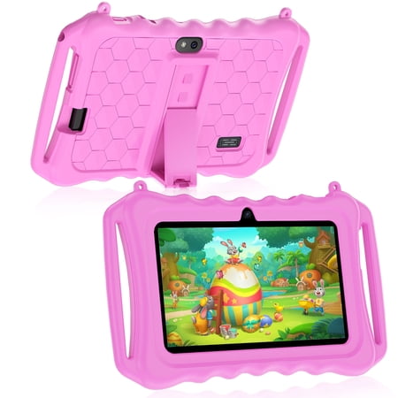 Kids Tablet, 7 inch Android 11 Tablet for Kids, 6(2+4) GB RAM 32GB ROM, Toddler Tablet with Bluetooth, GPS,WiFi,Parental Control, Dual Camera,Shockproof Case,Kids App Pre-Installed