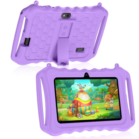 Kids Tablet, 7 inch Android 11 Tablet for Kids, 6(2+4) GB RAM 32GB ROM, Toddler Tablet with Bluetooth, GPS,WiFi,Parental Control, Dual Camera,Shockproof Case,Kids App Pre-Installed