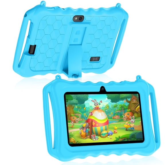 Kids Tablet, 7 inch Android 11 Tablet for Kids, 6(2+4) GB RAM 32GB ROM, Toddler Tablet with Bluetooth, GPS,WiFi,Parental Control, Dual Camera,Shockproof Case,Kids App Pre-Installed