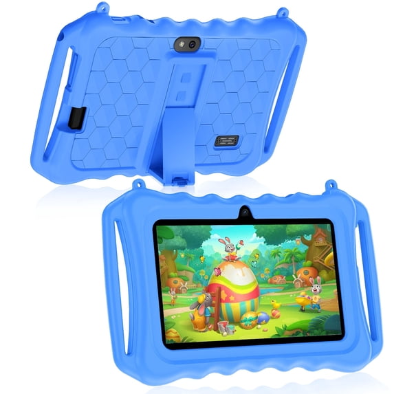 Kids Tablet, 7 inch Android 11 Tablet for Kids, 6(2+4) GB RAM 32GB ROM, Toddler Tablet with Bluetooth, GPS,WiFi,Parental Control, Dual Camera,Shockproof Case,Kids App Pre-Installed