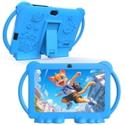 Kids Tablet, 7 inch Android 12 Tablet for Kids, 4GB RAM 32GB ROM 512GB Expand, Toddler Tablet with Parental Control, IPS Screen, Dual Camera, Educational, Games, Shockproof Case for Boys/Girls, Blue