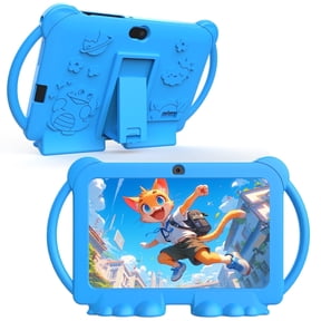 Kids Tablet, 7 inch Android 12 Tablet for Kids, 4GB RAM 32GB ROM 512GB Expand, Toddler Tablet with Parental Control, IPS Screen, Dual Camera, Educational, Games, Shockproof Case for Boys/Girls, Blue