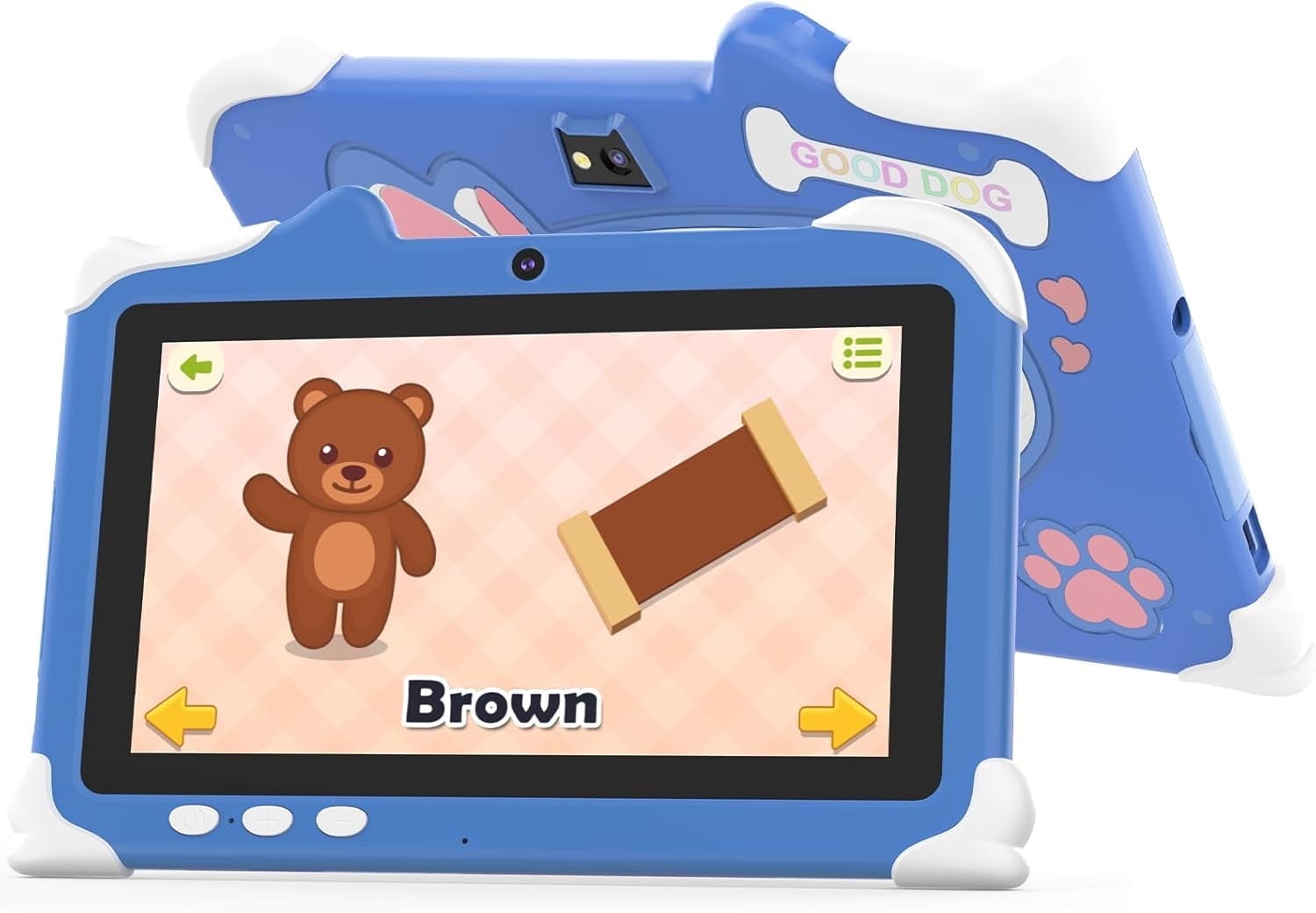 Kids Tablet 7 inch Android Tablets  4GB RAM+ 32GB ROM (Micro SD 1024GB Expandable)Toddler Tablet with Case, Parental Control, Dual Camera, IWAWA App Pre-Installed 2.4G/5G WiFi 6, Blue