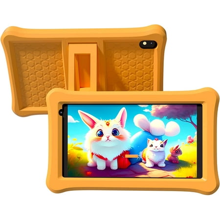 Kids Tablet 7 inch Android 12 Tablet for Kids, 4GB RAM 32GB ROM Learning Tablet with Case, Bluetooth, WiFi, Dual Camera Toddler Tablet with Shockproof Case