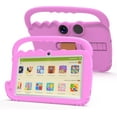 thumbnail image 1 of Kids Tablet 7 inch, Android Tablet for Kids, 4GB RAM 32GB ROM Toddler Tablet, Quad-core Processor, 1024*600 IPS Screen, Parental Control, Dual Camera Shockproof Case for Educational Games, Pink, 1 of 7