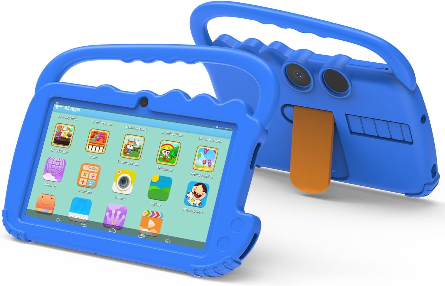 Kids Tablet 7 inch, Android Tablet for Kids, 4GB RAM 32GB ROM Toddler Tablet, Quad-core Processor, 1024*600 IPS Screen, Parental Control, Dual Camera Shockproof Case for Educational Games, Blue