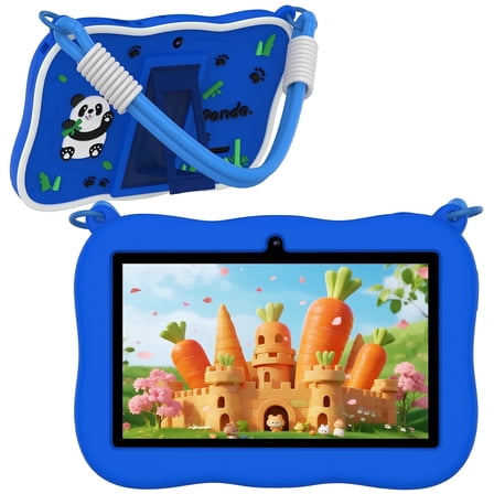 Tablet 7 inch Kids Tablet,Android 13,4GB RAM 32GB ROM,1024x600 Touch Screen with Kid-Proof Case Parental Control,Blue