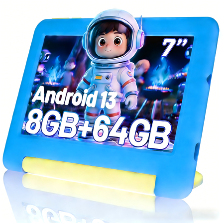 AEEZO 7 Inch Kids Learning Tablet, 8GB RAM 64GB, Educational Tablet for Kids Ages 3-10, Blue