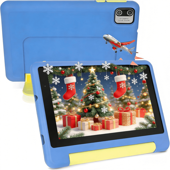 7inch Kids Tablet Android 13, 8GB RAM 64GB ROM,Parental Control Dual Camera with Shockproof Case,2500Mah & Kids Software Pre-Installed,Blue