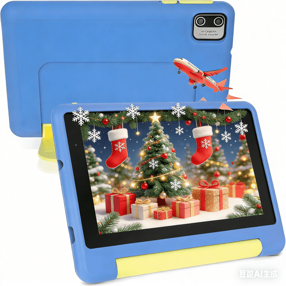 7inch Kids Tablet Android 13, 8GB RAM 64GB ROM,Parental Control Dual Camera with Shockproof Case,2500Mah & Kids Software Pre-Installed,Blue