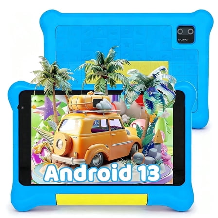 AEEZO 7" Kids Learning Tablet with Case for Toddler, 5GB RAM +32GB ROM, IPS HD Screen, Ukidoz Pre-install,Blue