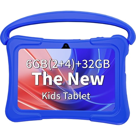 Kids Tablet, 7 inch Android 15 Tablet for Kids, 8GB+32GB 1TB Expand, Quad-Core Toddler Tablets with Shockproof Case, BT5.0, WiFi 5, Parental Control, Games, Dual Camera