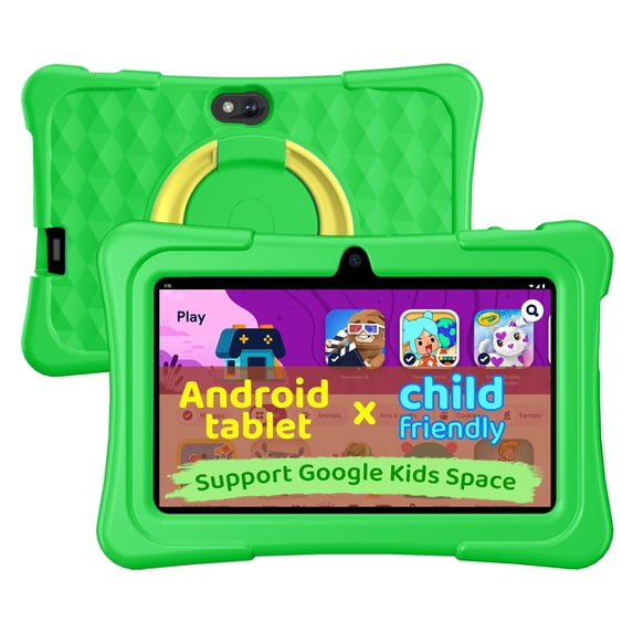 Kids Tablet, 7 inch Android 15 Tablet for Kids, 8GB+32GB 1TB Expand, Quad-Core Toddler Tablets with Shockproof Case, BT5.0, WiFi 5, Parental Control, Games, Dual Camera