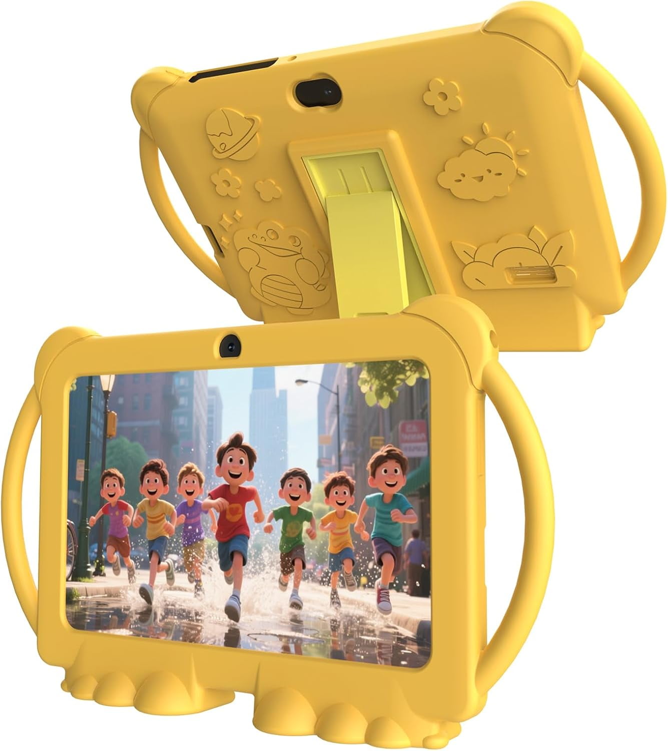 Kids Tablet 7 inch, Android Tablet for Kids, 4GB RAM 32GB ROM Toddler Tablet, Bluetooth IPS Screen Parental Control Dual Camera, with Shockproof Case for Educational Games, Tablets for Girls & Boys