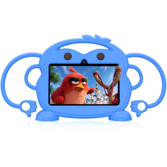 Kids Tablet, 7 inch Android Tablet for Kids, 6GB RAM 32GB ROM Quad-Core Toddler Tablet with Shockproof Case, Bluetooth, WiFi, Parental Control, 2MP+2MP Dual Camera, GPS, Games