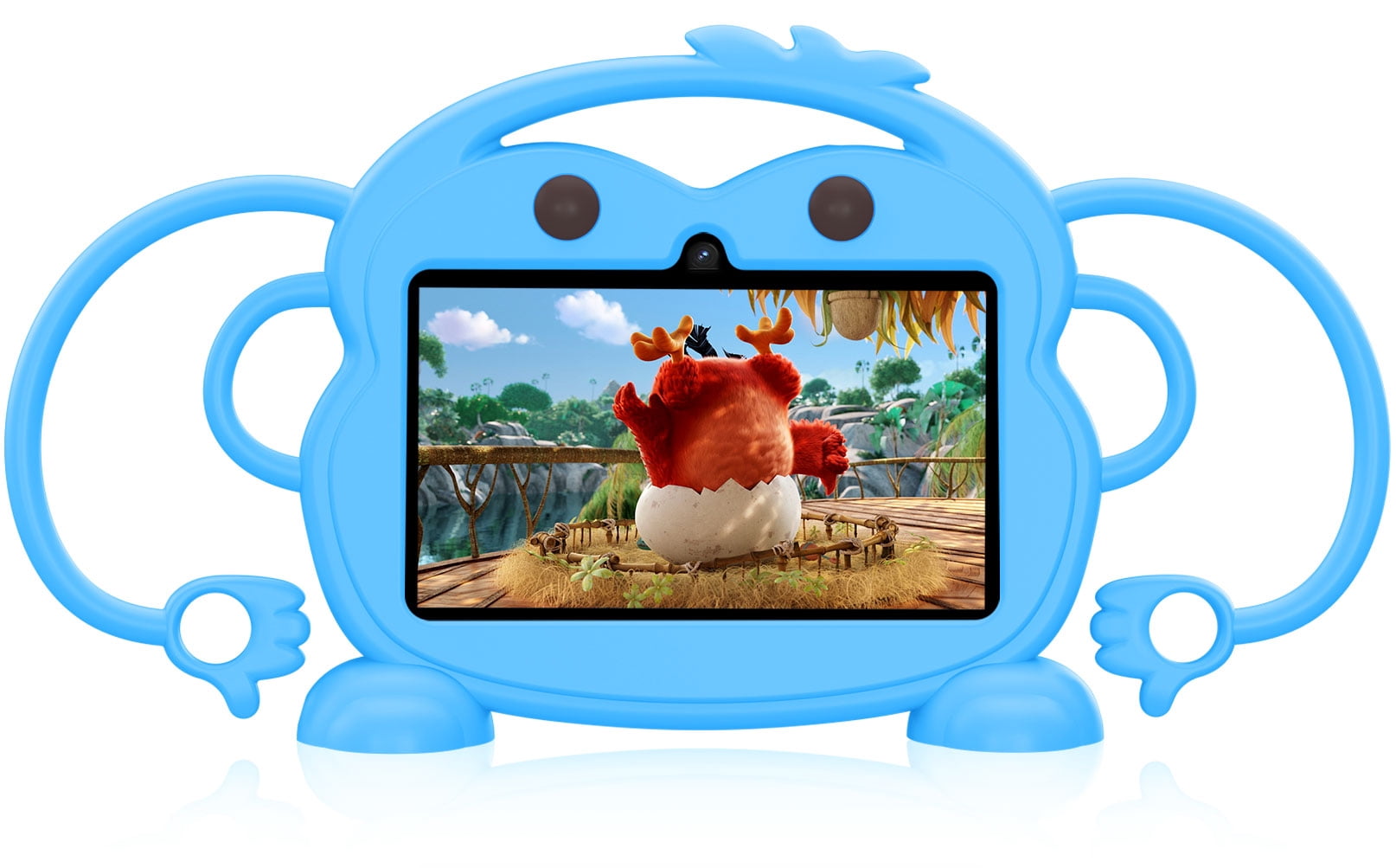 Kids Tablet, 7 inch Android Tablet for Kids, 6GB RAM 32GB ROM Quad-Core Toddler Tablet with Shockproof Case, Bluetooth, WiFi, Parental Control, 2MP+2MP Dual Camera, GPS, Games