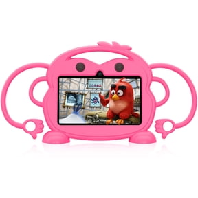Kids Tablet, 7 inch Android Tablet for Kids, 6GB RAM 32GB ROM Quad-Core Toddler Tablet with Shockproof Case, Bluetooth, WiFi, Parental Control, 2MP+2MP Dual Camera, GPS, Games