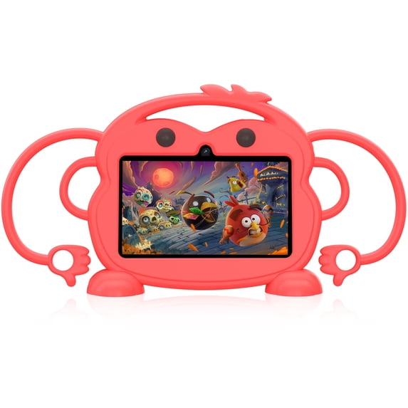 Kids Tablet, 7 inch Android Tablet for Kids, 6GB RAM 32GB ROM Quad-Core Toddler Tablet with Shockproof Case, Bluetooth, WiFi, Parental Control, 2MP+2MP Dual Camera, GPS, Games