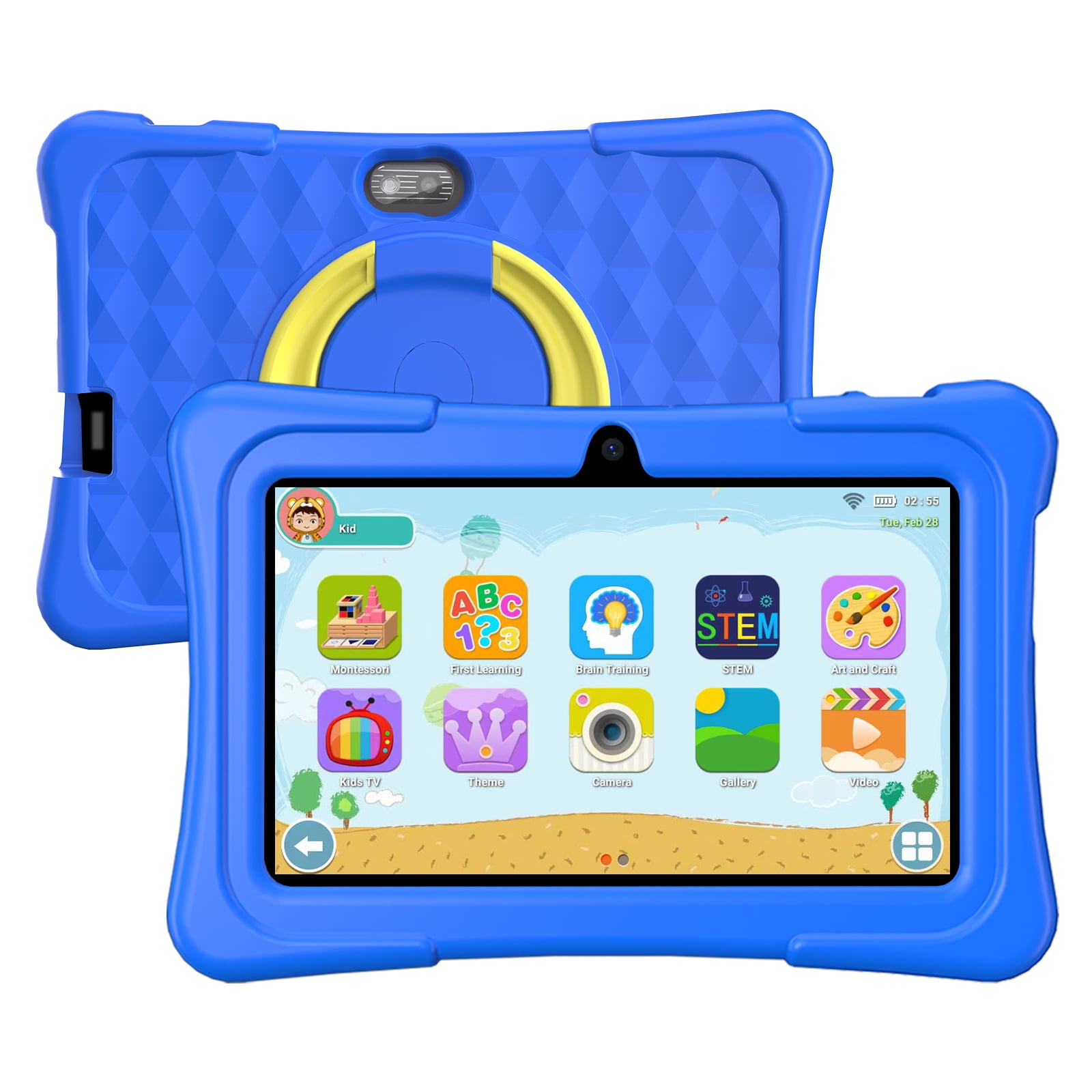 Kids Tablet, 7 inch Android Tablet for Kids, 6GB RAM, Toddler Tablet with Bluetooth,FM,GPS, WiFi, Parental Control, Dual Camera, GMS, Tablet Case, Kids App Pre-Installed