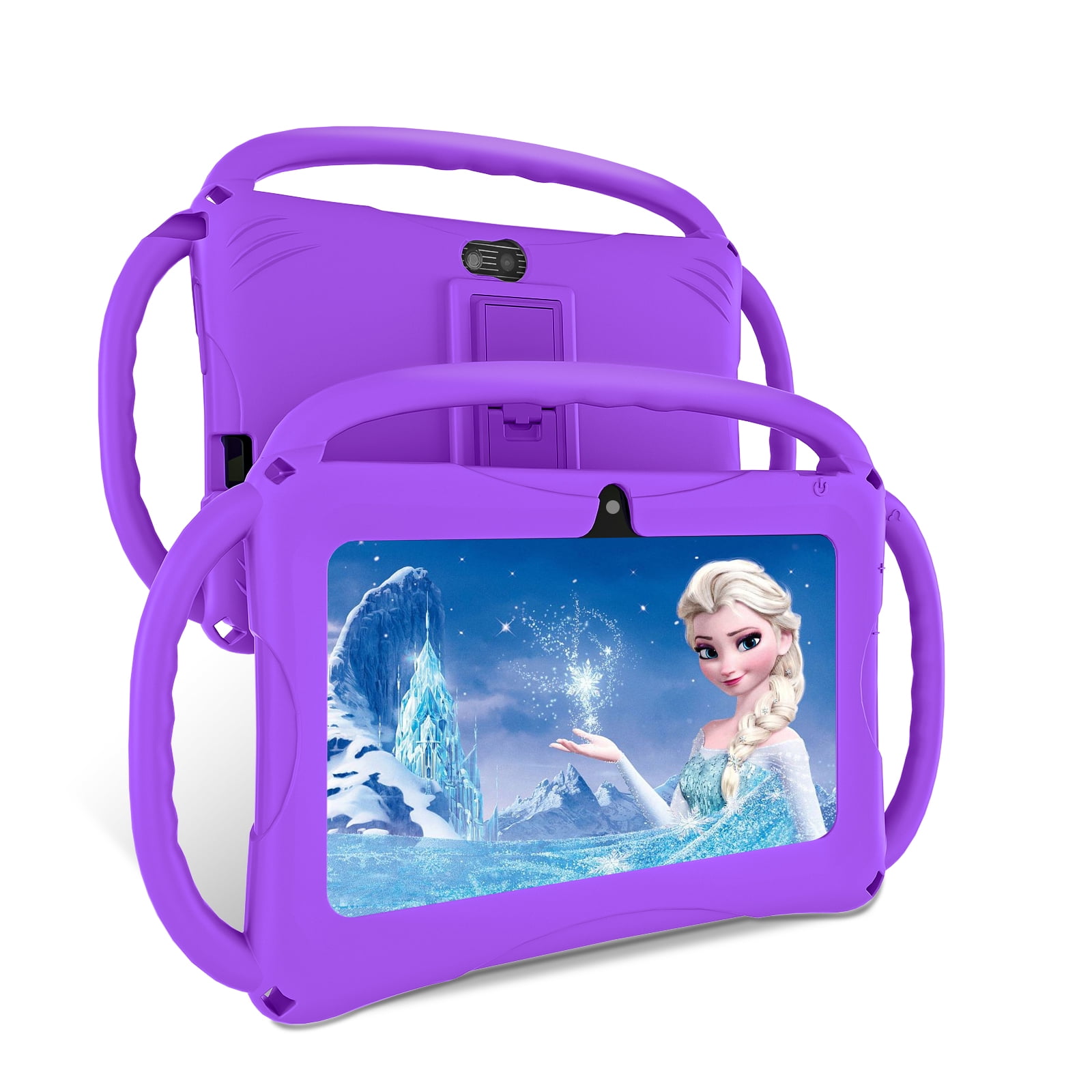 Kids Tablet 7 inch Android for Toddler, 6GB RAM 32GB ROM Bluetooth IPS Screen Parental Control Dual Camera Shockproof Case for Educational Games (Purple)