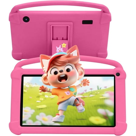 Kids Tablet 7 inch for Boys Girls Android 12 Tablets for Kids 4GB RAM 32GB ROM Toddler Tablet WIFI Bluetooth Safety Eye IPS Screen Parental Control, Dual Camera Shockproof Case for Educational, Games
