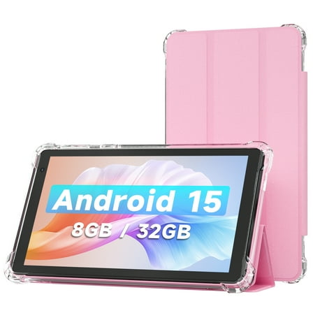 7 inch Android 15 Tablet 8GB RAM (3+5 Expandable) + 32GB ROM, Supports 1TB SD Card, 5G WiFi 6 Fast Connectivity mini tablet, HD IPS Screen, 3000mAh Battery android tablet with case