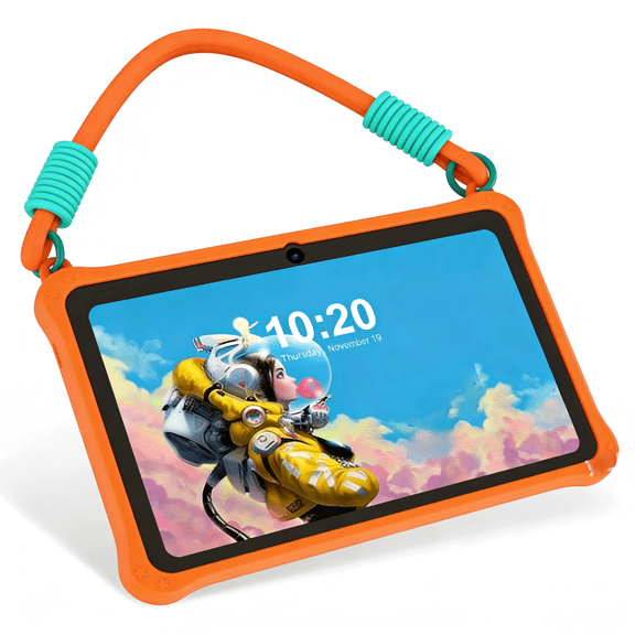 Kids Tablet, 7 inch Tablets for Kid 3-12, Android 13 Children's Tablet with Shockproof Case, WiFi, Dual Camera, Education, Games, Kids Software Pre-Installed,Parental Control, Orange