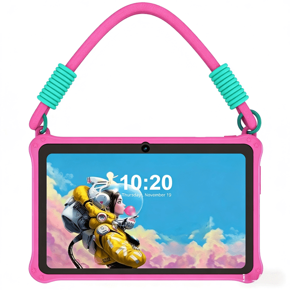 Kids Tablet, 7 inch Tablets for Kid 3-12, Android 13 Children's Tablet with Shockproof Case, WiFi, Dual Camera, Education, Games, Kids Software Pre-Installed,Parental Control, Pink