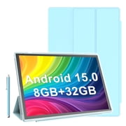 10 Inch Tablet Android 15 Tablets With Case Stylus 8GB (3+5 expansion) RAM+32GB ROM Support 1024GB Expand, 6000mah Battery 10 IN Android Tableta, 2MP+8MP Dual Camera WiFi-6 BT5.0， 10.1'' IPS HD Touch