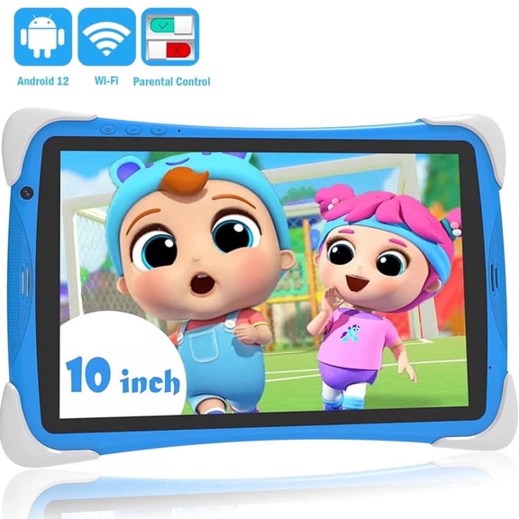 Kids Tablet, Android 12, 8GB+64GB, Dual Camera, Preinstalled Kid Apps, Parent Control, Educational Stand
