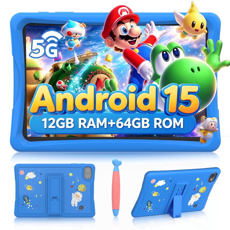キッズタブレット 10インチ Android 15 12GB+64GB グリーン Kids Tablet, Android 15 Tablet for Kids 10.1 inch Ouad-Core with