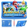 thumbnail image 1 of Kids Tablet, Android 15 Tablet for Kids 10.1 inch Ouad-Core with Case, 64GB 1TB TF Card Expandable for Toddler Children, Parental Control, Dual Camera, WiFi,Gift, Blue, 1 of 11