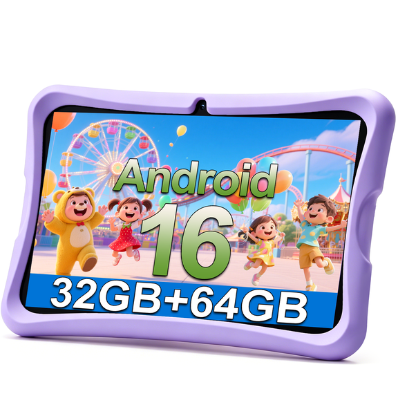 Kid Tablet, Android Tablet for Kids 10 inch with Case, 32GB RAM 64GB ROM 1TB TF Card Expandable for Toddler Children, Parental Control, Dual Camera, BT5.0, WiFi, Gift