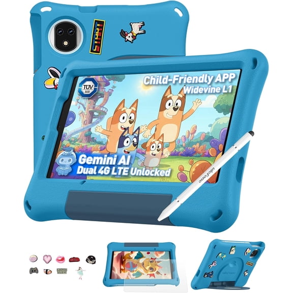 Kids Tablet, Android Tablet for Kids 10 inch with Case, 32GB RAM 64GB ROM 1TB TF Card Expandable for Toddler Children, Parental Control, Dual Camera, BT5.0, WiFi, Gift