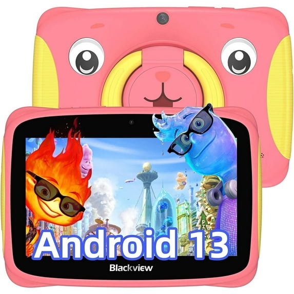 Kids Tablet Blackview 7 inch Tablets 32GB Parental Control Learning Computer Tablet for Toddler 2-8, Tab 3 Kids, Pink
