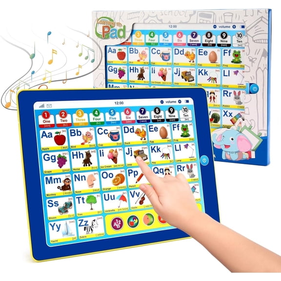 Learning Tablet for Toddlers 1-3, Montessori Speech Musical Therapy Toys Early Development for Boys Girls Ages 1 2 3, Birthday Gifts Learning Toys for Kids 1 2 3 4 Year Old