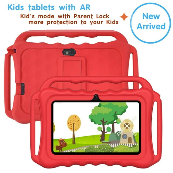 Kids Tablet with FREE Educational Contents, Android 12 Study Pad,7 Inch HD display,4GB RAM 32GB ROM,Quad Core,WIFI,Bluetooth,2Cameras,Google Teachers Approved Apps, Online Class Zo