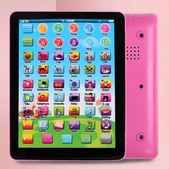 BFVV Kids Tablet Learning Toy with ABC Words Songs Music Digital Electronic Interactive Toy for Boys and Girls over 2 3 4 5+ Suitable for Christmas Birthday