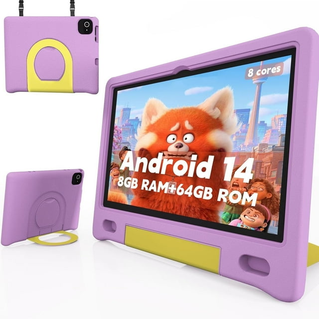 Kids Tablet with Strap, Android 14 Tablet for Kids 10 inch , Toddler ...
