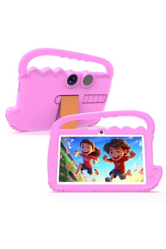 Kids Tablet, Toddler Tablet, 7" Tableta for Boys Girls, 32GB Android Tablet, 4GB RAM WiFi Dual Camera Safety Eye Protection Screen, Parental Control APP, Latest Model Kid Tablets. Pink