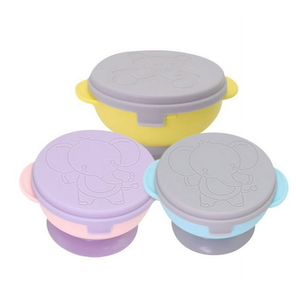 Kids Tableware,Baby Suction Cup Bowl Child Tableware Baby Food Bowl Fall Proof Can Be Matched With Snap