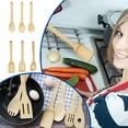 thumbnail image 1 of Kids Tableware,Set Of 6 Spoon Spatula For Non Stick Pot Carbonized And Wood Spatula Wooden Spoon Kitchen Utensils, 1 of 8