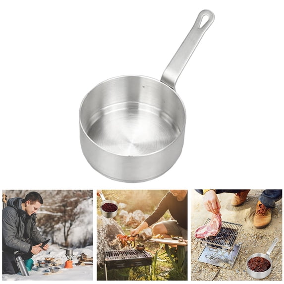 Kids Tableware,Stainless Saucepan Small Cooking Pot Pan Milk Warmer