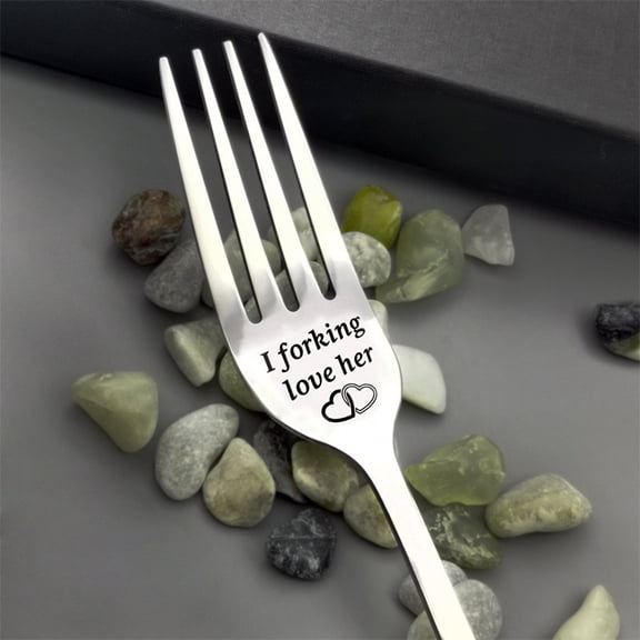 Kids Tableware,Valentine Gift Tableware Engraved Fork Best Present For Husband Madam Family And Friends Tableware Printing Stainless Steel Fork