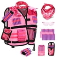 thumbnail image 1 of Kids Tactical Shooting Vest Kit Girls, with 30 Refill Darts (Pink), 1 of 5