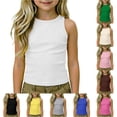 thumbnail image 1 of Kids Tank Tops Ribbed Knit Sleeveless White Tank Top Kids Girl Undershirts Athletic Clothes for Kids 9-10 Years, 1 of 9