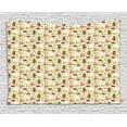thumbnail image 1 of Kids Tapestry, Forest Doodle with Bears Hedgehog Fox Trees Mushrooms Fairy Fantasy World Happiness, Wall Hanging for Bedroom Living Room Dorm Decor, 80W X 60L Inches, Multicolor, by Ambesonne, 1 of 2