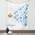 thumbnail image 1 of Kids Tapestry, Quote with Outsider Fish against All the Others Motivational Inspirational Artwork, Wall Hanging for Bedroom Living Room Dorm Decor, 40W X 60L Inches, Blue Orange, by Ambesonne, 1 of 5